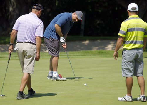 The Players Cup at Pine Ridge Golf Course. Tim Cheveldae in blue. BORIS MINKEVICH/WINNIPEG FREE PRESS July 7, 2015
