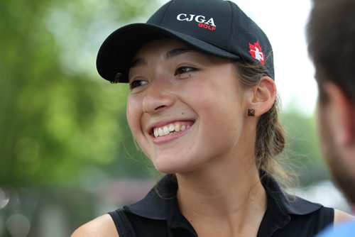 Sixteen-year-old Camryn Roadley is all smiles after finding out she won  the Women's Amateur Golf Championships  at St. Boniface Golf Course Wednesday.  See Jeff Hamilton story.  July 08, 2015 Ruth Bonneville / Winnipeg Free Press