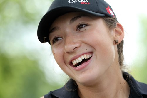 Sixteen-year-old Camryn Roadley is all smiles after finding out she won  the Women's Amateur Golf Championships  at St. Boniface Golf Course Wednesday.  See Jeff Hamilton story.  July 08, 2015 Ruth Bonneville / Winnipeg Free Press