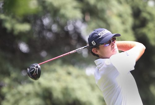 Leader Drew Weaver tees off at 17 at the  Players Cup - Pine Ridge Golf Club-See story- July 09, 2015   (JOE BRYKSA / WINNIPEG FREE PRESS)
