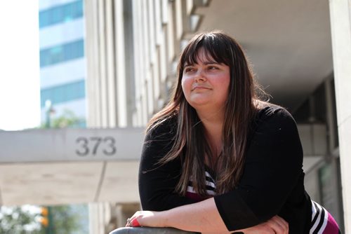 Photo of court agent, Cassandra Loiselle-Walker, taken outside 373 Broadway, Provincial Court, who represents people appealing their traffic tickets Subject: For story  about changes in the law that will make it more complicated for people to appeal their traffic tickets. July 09, 2015 Ruth Bonneville / Winnipeg Free Press