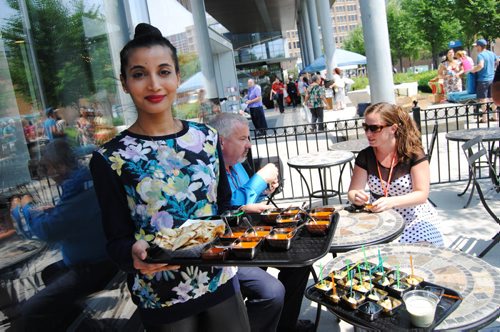 Priya Tandon, co-owner of Clay Oven inside the Hydro Building, is a first-time business owner and member of the Pilot Patio Program. (Jessica Botelho-Urbanski / Winnipeg Free Press)