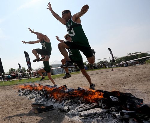 Competitors at the Spartan Race, a 5km obstacle course in Grunthal, Saturday, July 11, 2015. (TREVOR HAGAN/WINNIPEG FREE PRESS)