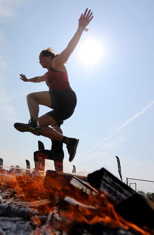 Competitors at the Spartan Race, a 5km obstacle course in Grunthal, Saturday, July 11, 2015. (TREVOR HAGAN/WINNIPEG FREE PRESS)