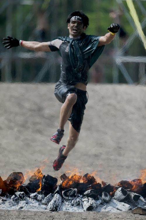 Competitors at the Spartan Race, a 5km obstacle course in Grunthal, Saturday, July 11, 2015. (TREVOR HAGAN/WINNIPEG FREE PRESS)