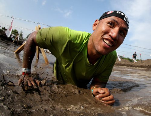 Competitors at the Spartan Race, a 5km obstacle course in Grunthal, Saturday, July 11, 2015. (TREVOR HAGAN/WINNIPEG FREE PRESS)