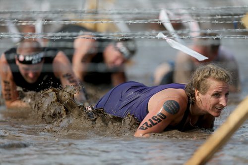 Competitors at the Spartan Race, a 5km obstacle course in Grunthal, Saturday, July 11, 2015. (TREVOR HAGAN/WINNIPEG FREE PRESS)