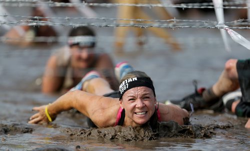 Competitors at the Spartan Race, a 5km obstacle course in Grunthal, Saturday, July 11, 2015. (TREVOR HAGAN/WINNIPEG FREE PRESS)