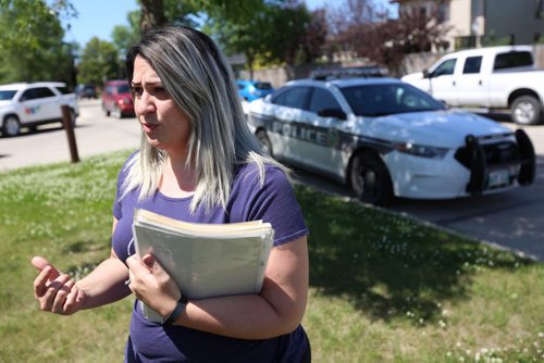 Connie Muscat, friend and coworker assisting in the search for Thelma Krull, Sunday, July 12, 2015. (TREVOR HAGAN / WINNIPEG FREE PRESS)