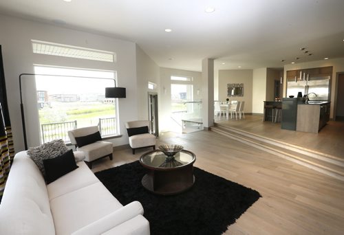 Homes. 19 Trailside Crescent in South Pointe. A view of the great room. Ginos Homes sales rep is Sasha Dukic.  Todd Lewys story. Wayne Glowacki / Winnipeg Free Press July 13 2015