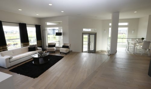 Homes. 19 Trailside Crescent in South Pointe. The view of the great room.  Ginos Homes sales rep is Sasha Dukic.  Todd Lewys story. Wayne Glowacki / Winnipeg Free Press July 13 2015