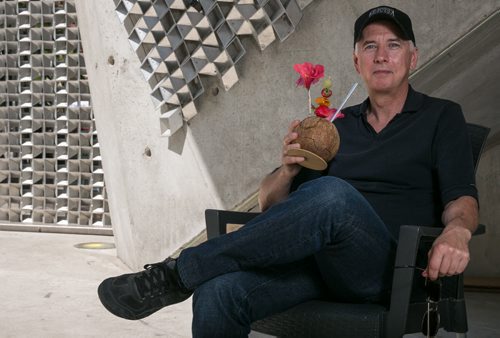 Chuck McEwen, executive producer of the Winnipeg Fringe Festival, on the Old Market Square stage is relaxed, but ready for the opening of the festival on Wednesday.  For Kevin Prokosh ENT. story  July 13, 2015 - MELISSA TAIT / WINNIPEG FREE PRESS