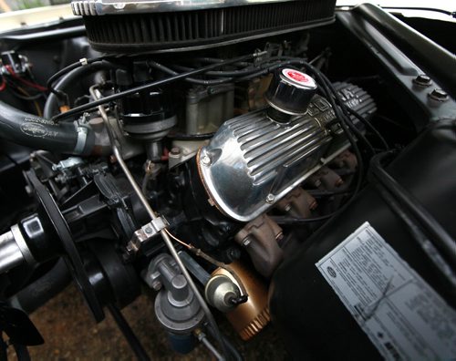 The small block V8 of Terry Shwaykosky's 1966 Mustang GT Convertable. See story. July 14, 2015 - (Phil Hossack / Winnipeg Free Press)