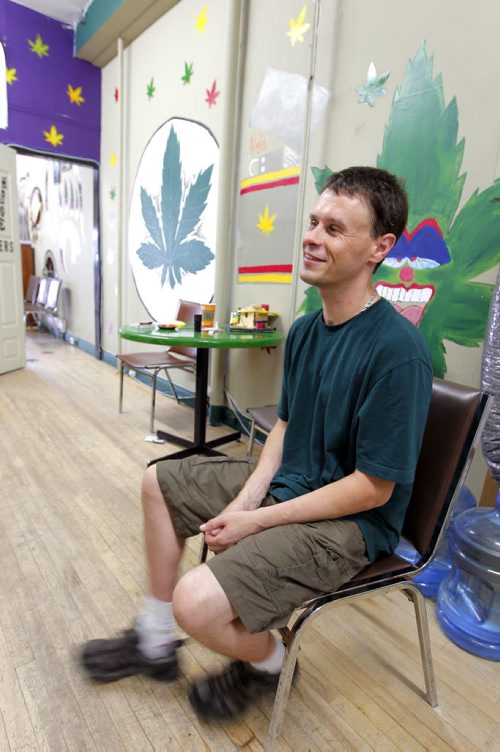 Winnipeg's only medical marijuana dispensary Your Medical Cannabis Headquarters on Main Street employee William Bell talks to the FP reporter. BORIS MINKEVICH/WINNIPEG FREE PRESS July 16, 2015