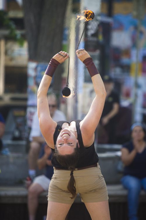 Tianna the Traveller performs at the Fringe Festival at Old Market Square in Winnipeg on Friday, July 17, 2015.   Mikaela MacKenzie / Winnipeg Free Press
