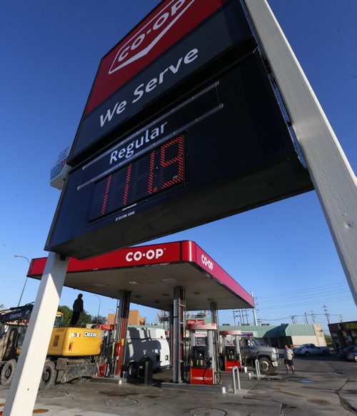News reports say gas prices went up 9cents a litre at stations Tuesday like this CO-OP gas station on McPhillips Street at Logan Ave.Wayne Glowacki / Winnipeg Free Press July 21 2015