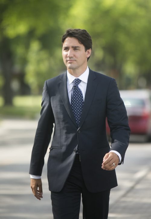 Liberal leader Justin Trudeau at the Taché Promenade in Winnipeg on Thursday, July 23, 2015.  Mikaela MacKenzie / Winnipeg Free Press