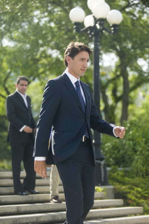 Liberal leader Justin Trudeau at the Taché Promenade in Winnipeg on Thursday, July 23, 2015.  Mikaela MacKenzie / Winnipeg Free Press