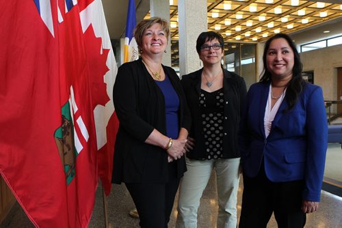 Winnipeg City Counsellors  Janice Lukes (left),  Jenny Gerbasi (centre) and  Devi Sharma.   For a story on the representation of women at city hall, part of our ongoing coverage ahead of the Nellies in January. These are three of the four female councillors.  July 24,, 2015 Ruth Bonneville / Winnipeg Free Press