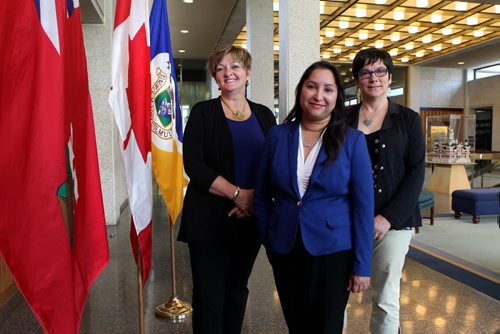 Winnipeg City Counsellors  Janice Lukes (left),  Jenny Gerbasi (right) and  Devi Sharma (centre).   For a story on the representation of women at city hall, part of our ongoing coverage ahead of the Nellies in January. These are three of the four female councillors.  July 24,, 2015 Ruth Bonneville / Winnipeg Free Press