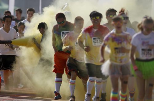 Colour Me Rad 5km run at the Red River Ex grounds, Saturday, July 25, 2015. (TREVOR HAGAN/WINNIPEG FREE PRESS)