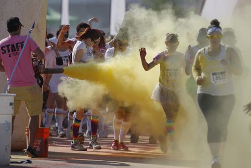 Colour Me Rad 5km run at the Red River Ex grounds, Saturday, July 25, 2015. (TREVOR HAGAN/WINNIPEG FREE PRESS)