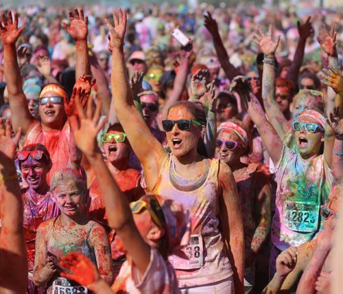 Colour Me Rad 5km run at the Red River Ex grounds, Saturday, July 25, 2015. (TREVOR HAGAN/WINNIPEG FREE PRESS)