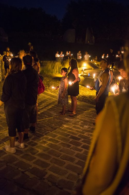 A candlelit vigil for all missing and murdered at the Forks in Winnipeg on Saturday, July 25, 2015.  Mikaela MacKenzie / Winnipeg Free Press