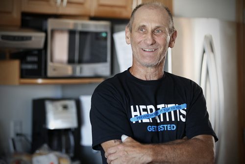 July 26, 2015 - 150726  - In his Winnipeg home,  Monday, July 27, 2015 Brad Mastervick is happy a new drug Harvoni - Ledipasvir/Sofosbuvir, which is being covered by Pharmacare, is showing signs of a potential cure for his Hep C virus.  John Woods / Winnipeg Free Press