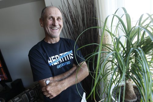 July 26, 2015 - 150726  - In his Winnipeg home,  Monday, July 27, 2015 Brad Mastervick is happy a new drug Harvoni - Ledipasvir/Sofosbuvir, which is being covered by Pharmacare, is showing signs of a potential cure for his Hep C virus.  John Woods / Winnipeg Free Press