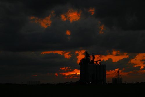 July 26, 2015 - 150726  - Storm clouds form over a grain elevator just north of Winnipeg, Monday, July 27, 2015  John Woods / Winnipeg Free Press