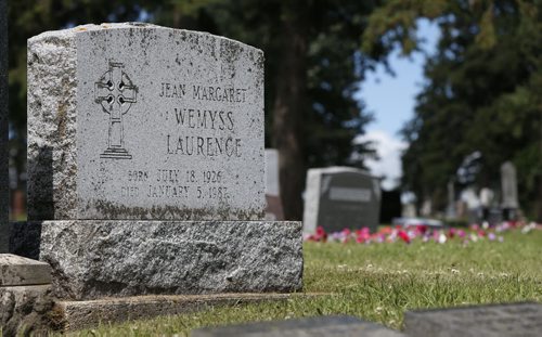 No petunias are planted on the grave of Margaret Laurence in the Riverside Cemetery in Neepawa, Mb. See why in Bill Redekop's story. Wayne Glowacki / Winnipeg Free Press July 28 2015