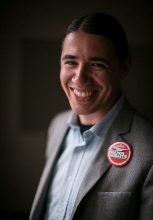 Winnipeg Centre Liberal candidate Robert-Falcon Ouellette photographed at the Broadway Liberal office Thursday afternoon.  July 30, 2015 - MELISSA TAIT / WINNIPEG FREE PRESS