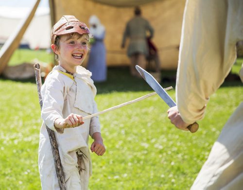 Magnus Welbourne, 6, sword fights at the Icelandic Festival in Gimli on Friday, July 31, 2015.  Mikaela MacKenzie / Winnipeg Free Press