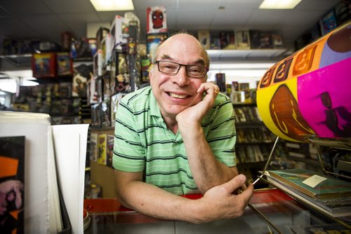 Joe Krolik, owner of Comics America, in his store filled with comics and pop culture stuff dating back to the early 1900s in Winnipeg on Saturday, Aug. 1, 2015.  Mikaela MacKenzie / Winnipeg Free Press