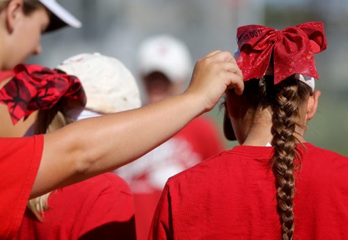 Team Manitoba. Team Toba. Fashion. Connie Tamoto story about bows, Saturday, August 1, 2015. (TREVOR HAGAN/WINNIPEG FREE PRESS)