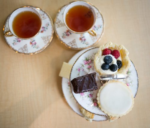 United Kingdom Pavilion - high tea pastries and English Breakfast tea. Folklorama Food Fight. August 04, 2015 - Melissa Tait / Winnipeg Free Press