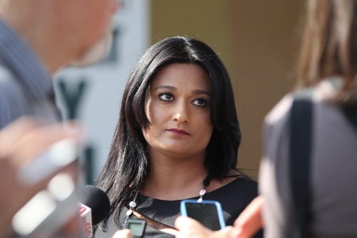 Rana Bokhari, Manitoba Liberal Leader,  holds a press conference announcing Liquor Control Direction at Osborne and Stradbrook Wednesday morning.   See Larry Kusch story.   Aug 5, 2015 Ruth Bonneville / Winnipeg Free Press