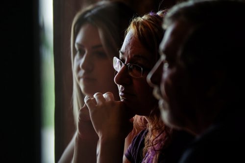 Thelma Krull's daughter, Lisa Besser (centre), along with her dad, Bob Krull (right), and family friend, Connie Muscat (left) sat down for an interview with Winnipeg Free Press reporter Mike McIntyre. Thelma has been missing for almost four weeks. 150805 - Wednesday, August 05, 2015 -  MIKE DEAL / WINNIPEG FREE PRESS