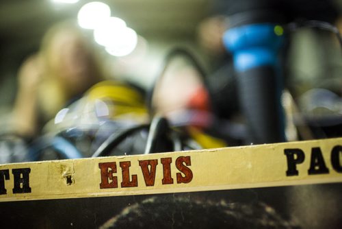 Elvis impersonators do a sound check and get ready for the Elvis Festival in Gimli on Saturday, Aug. 8, 2015.    Mikaela MacKenzie / Winnipeg Free Press