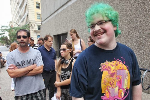 Jordan Stevens in the line that goes all the way around the block for the casting call at Fairmont Sunday for a movie starring Dennis Quaid, Peggy Lipton and Britt Robertson. 150809 August 09, 2015 MIKE DEAL / WINNIPEG FREE PRESS