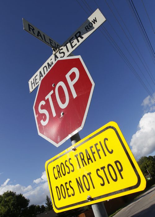 August 9, 2015 - 150803  -  Joel Soroko wants something done about the intersection at Raleigh and Headmaster Sunday, August 9, 2015. He says the intersection is dangerous. John Woods / Winnipeg Free Press