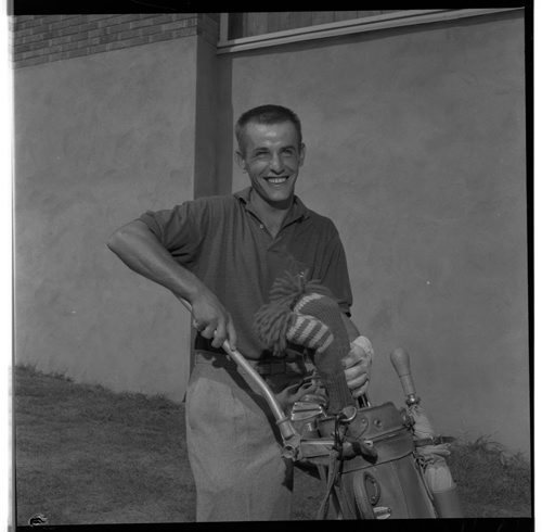 Ted Homenuik on August 7, 1959, during the Manitoba Men's Amateur tournament being held at Southwood Golf Club. Homenuik would not win the title until 1961, but then would go on to win it two more times after that in 1969 and 1977. Gerry Cairns / Winnipeg Free Press fparchives