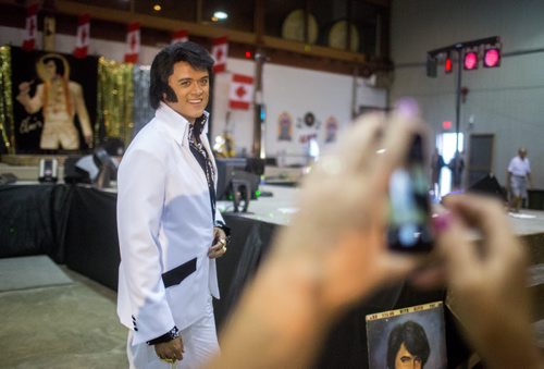 Elvis impersonator Corny Rempel interacts with fans at the Elvis Festival in Gimli on Sunday, Aug. 9, 2015.   Mikaela MacKenzie / Winnipeg Free Press