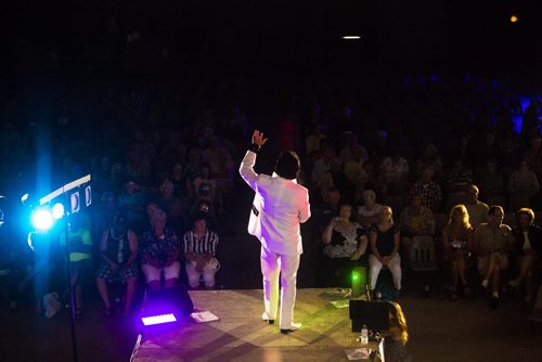 Elvis impersonator Corny Rempel performs at the Elvis Festival in Gimli on Sunday, Aug. 9, 2015.   Mikaela MacKenzie / Winnipeg Free Press