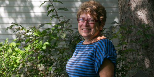 Judy Wasylycia-Leis by some of her backyard garden.    See where mayor candidates are now - story by Kristin Annable August 11, 2015 - Melissa Tait / Winnipeg Free Press