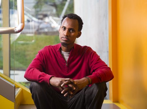 Yahya Samatar at the Welcome Place in Winnipeg on Wednesday, Aug. 12, 2015.  Samatar has spent much of the last few days filling out many complex documents with help from staff.   Mikaela MacKenzie / Winnipeg Free Press