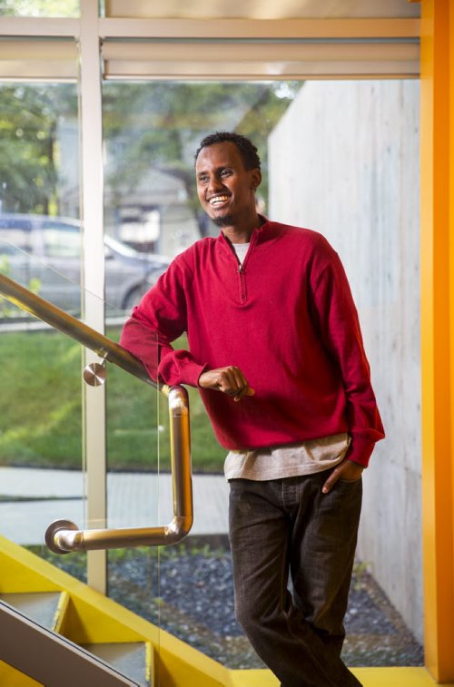 Yahya Samatar at the Welcome Place in Winnipeg on Wednesday, Aug. 12, 2015.  Samatar has spent much of the last few days filling out many complex documents with help from staff.   Mikaela MacKenzie / Winnipeg Free Press