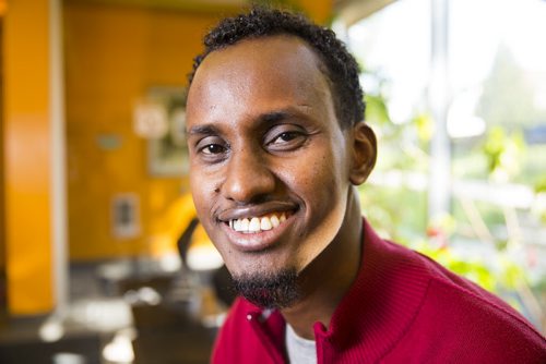 Yahya Samatar at the Welcome Place in Winnipeg on Wednesday, Aug. 12, 2015.  Samatar has spent much of the last few days filling out many complex documents with help from staff.   Mikaela MacKenzie / Winnipeg Free Press