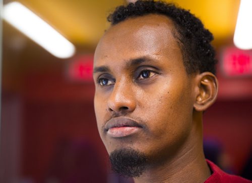 Yahya Samatar at the Welcome Place in Winnipeg on Wednesday, Aug. 12, 2015.  Samatar has spent much of the last few days filling out many complex documents with help from staff.   Mikaela MacKenzie / Winnipeg Free Press